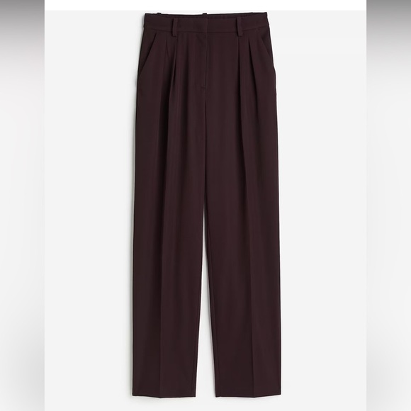 BNWT H&M TAPERED PANTS in Burgundy size 8 - Picture 1 of 4